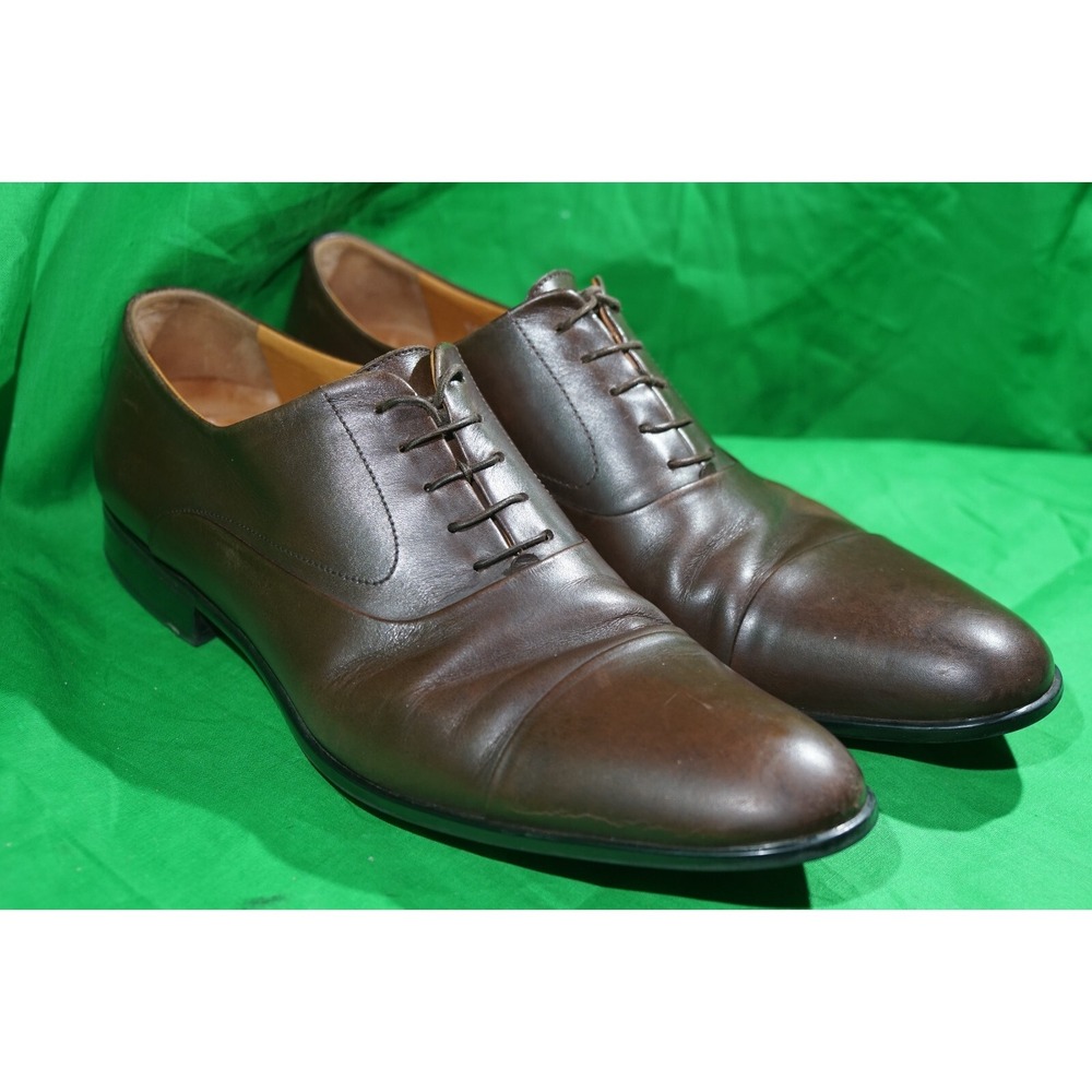 Moreschi Italy Brown Leather Oxford Dress Shoes Mens US 10